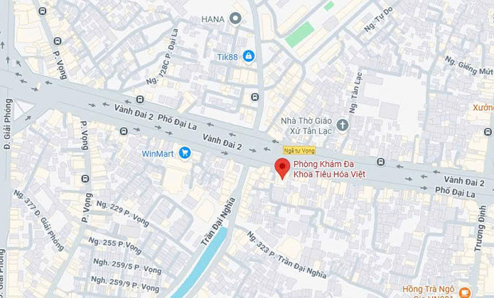 Bản đồ đường tới Phòng khám Đa khoa Tiêu Hóa Việt - 139 Phố Đại La, Tương Mai, Hà Nội