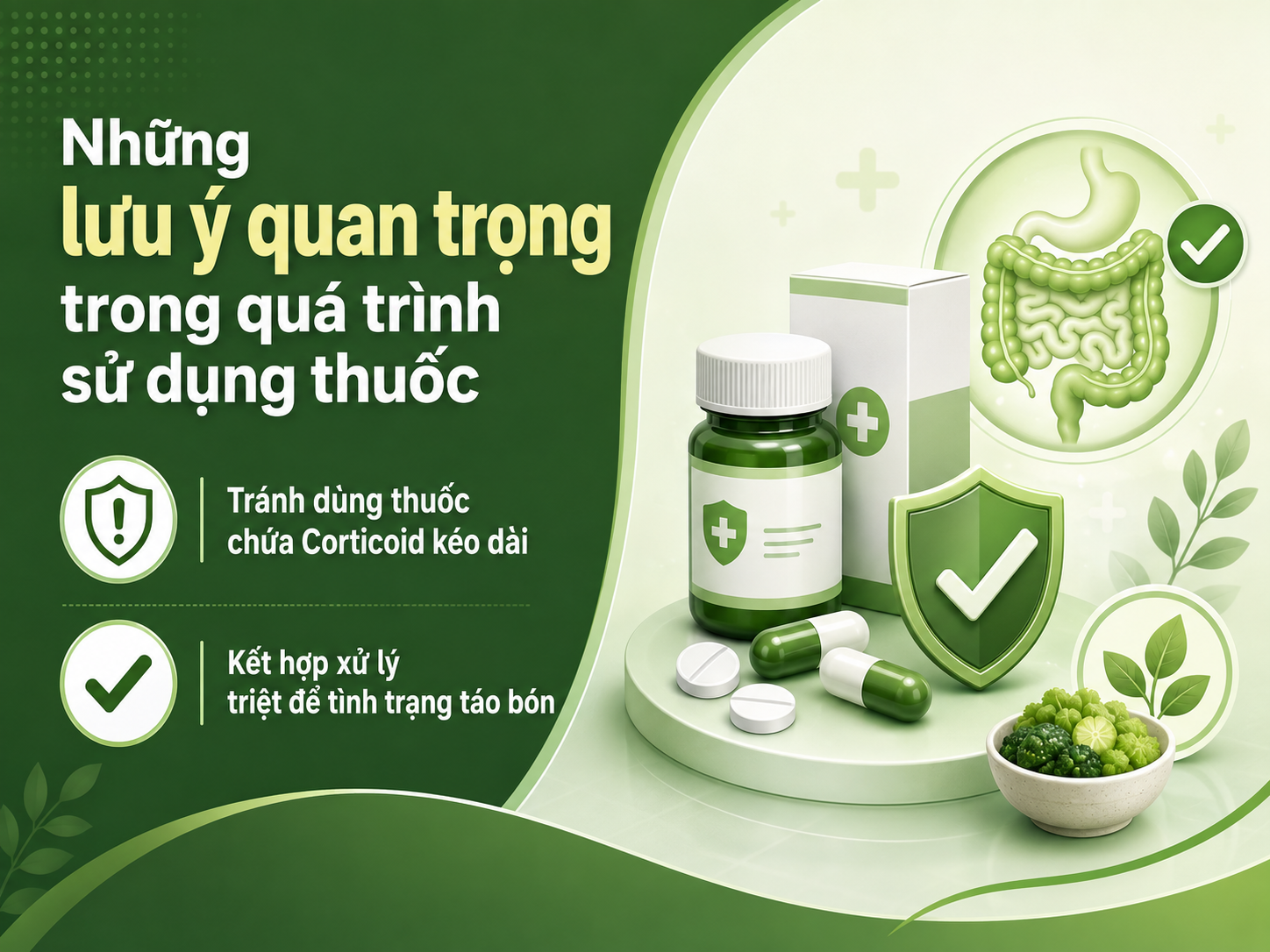 Trong quá trình điều trị bệnh trĩ, cần tránh tự ý sử dụng thuốc chứa Corticoid kéo dài và đồng thời kiểm soát táo bón để hạn chế tình trạng bệnh tái phát hoặc tiến triển nặng hơn.