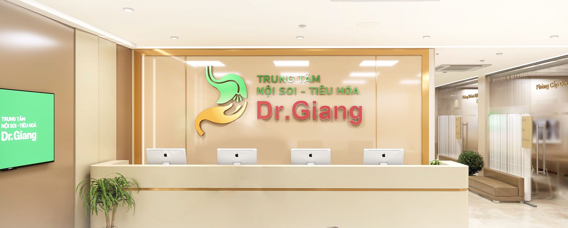 Trung tâm nội soi Dr.Giang có tổng diện tích lớn, bao gồm nhiều khoa khác nhau