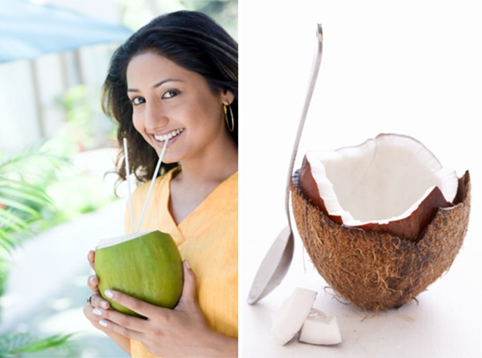 Ưu tiên uống nước dừa tươi 1 quả trong ngày để tránh đầy bụng, khó tiêu