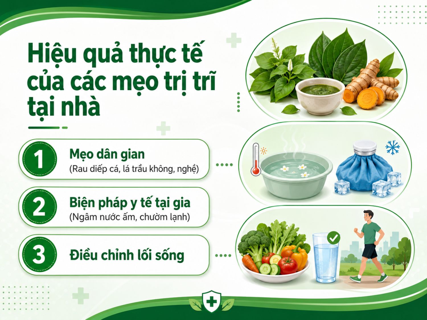 Các mẹo dân gian và biện pháp chăm sóc tại nhà chủ yếu hỗ trợ giảm khó chịu tạm thời, không thể thay thế việc thăm khám và điều trị nguyên nhân bệnh trĩ.