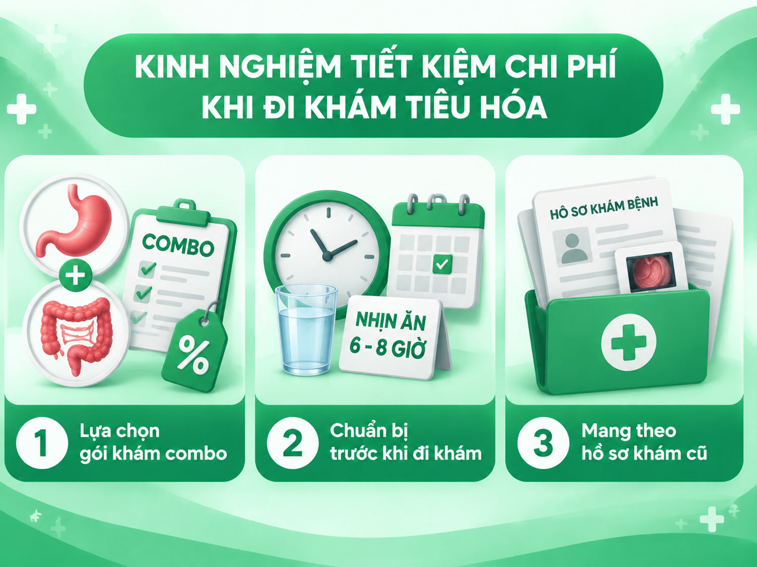 Kinh Nghiệm Tiết Kiệm Chi Phí Khi Đi Khám Tiêu Hóa là chọn combo, chuẩn bị kỹ trước khám