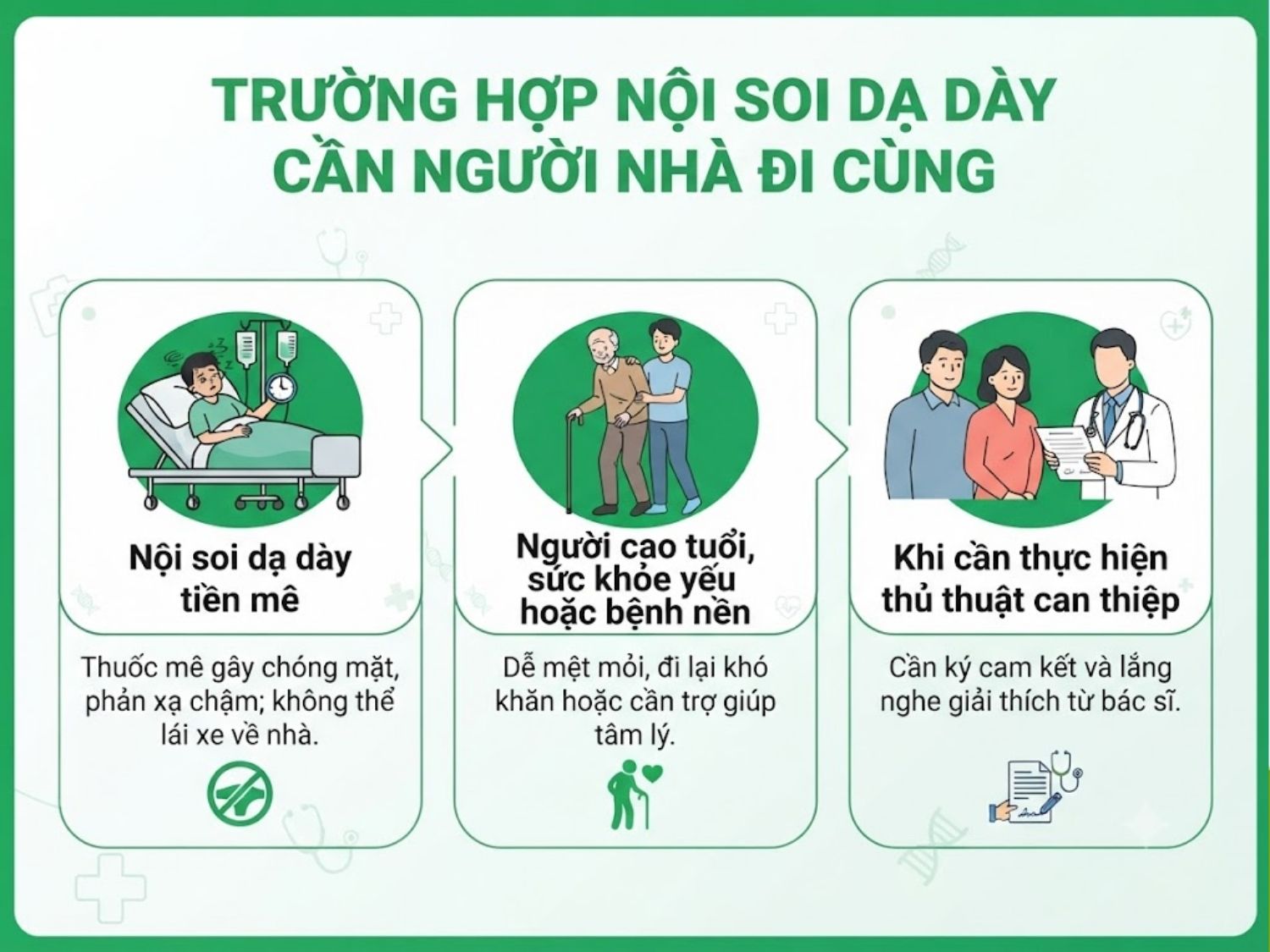 Trường hợp bắt buộc hoặc nên có người đi cùng