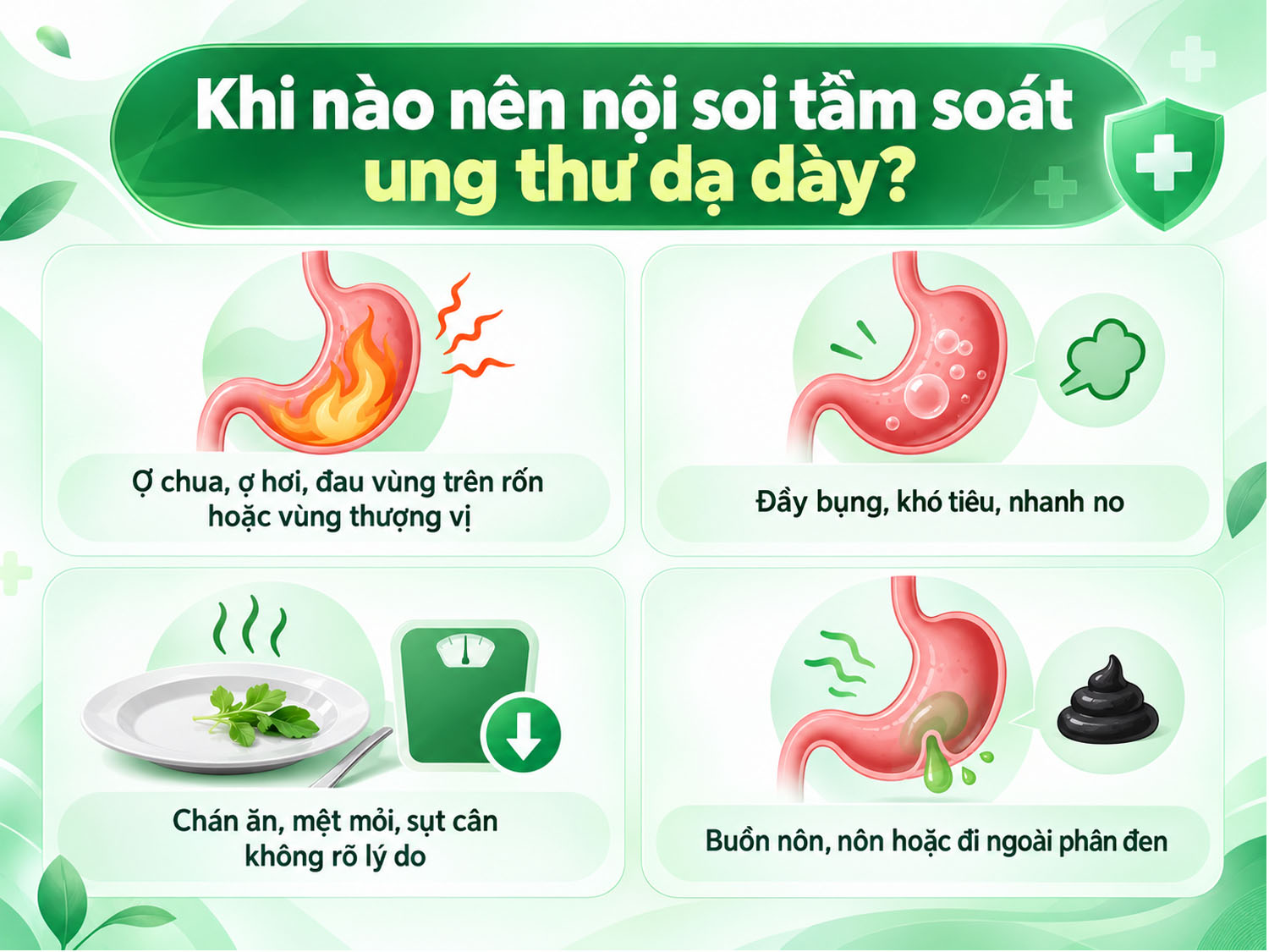 Triệu chứng cảnh báo cần nội soi dạ dày