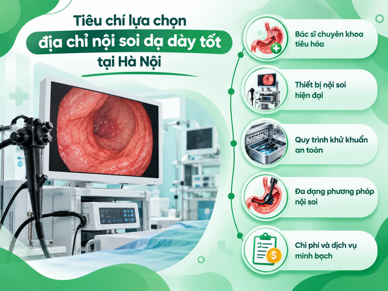 Nội soi dạ dày có thể được chỉ định khi xuất hiện các triệu chứng tiêu hóa kéo dài hoặc có yếu tố nguy cơ như tiền sử viêm loét, nhiễm HP, tổn thương tiền ung thư và gia đình mắc ung thư dạ dày.