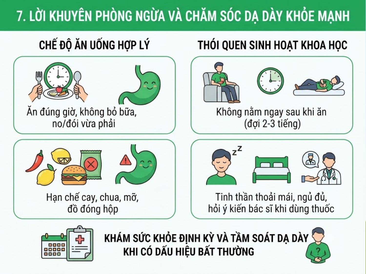 Lời khuyên phòng ngừa và chăm sóc dạ dày khỏe mạnh