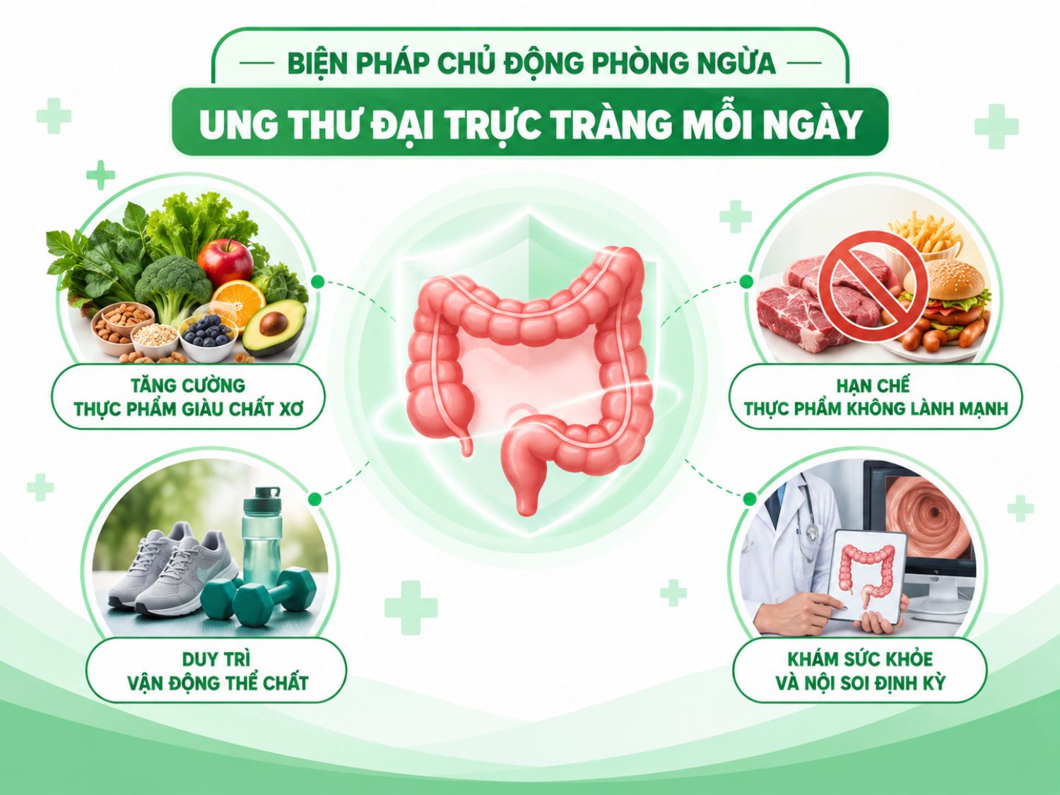 ảnh mô tả Biện pháp chủ động phòng ngừa ung thư đại trực tràng mỗi ngày