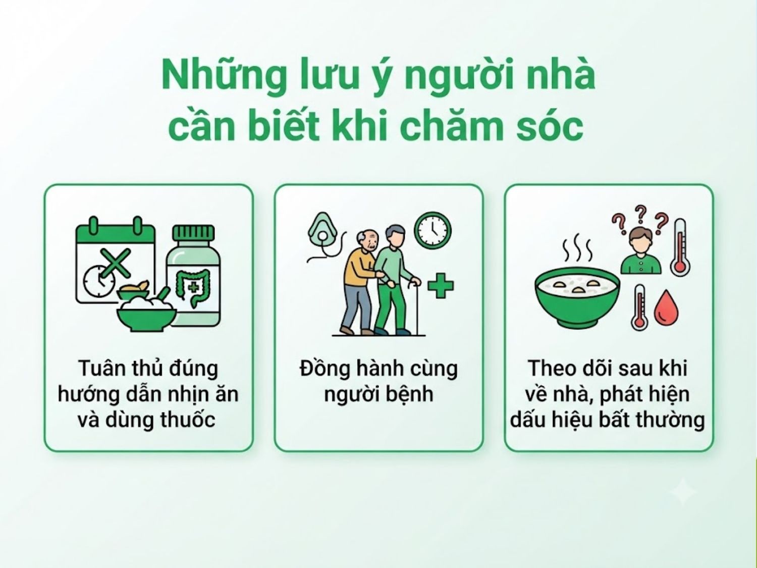 ảnh mô tả Những lưu ý người nhà cần biết khi chăm sóc