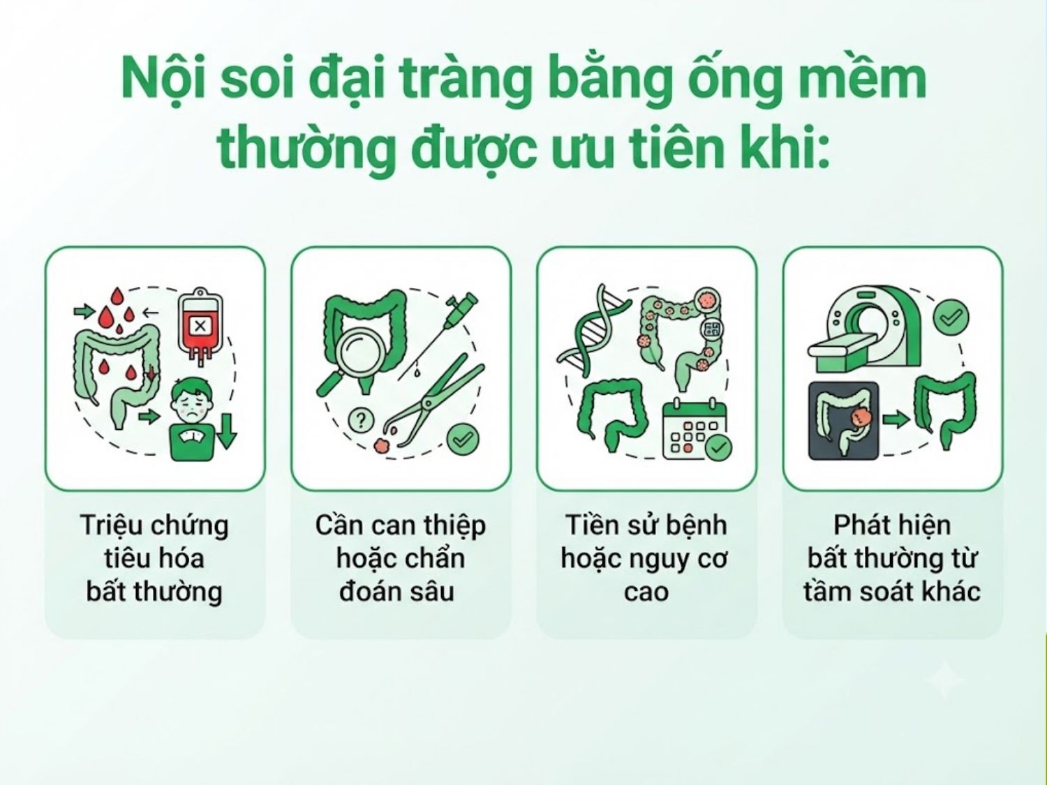 ảnh mô tả Nội soi đại tràng bằng ống mềm thường được ưu tiên khi